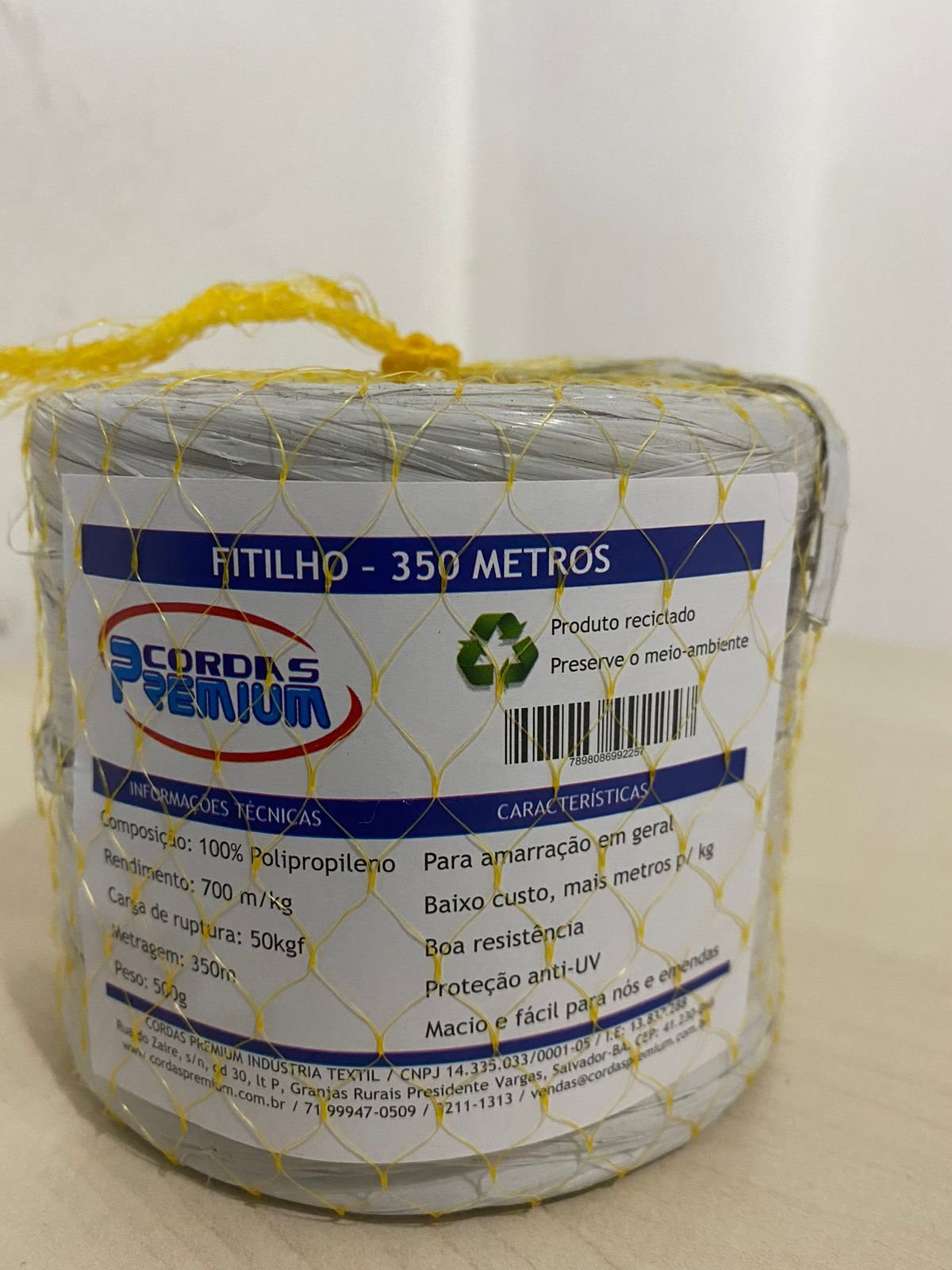 Fitilho com etiqueta branco