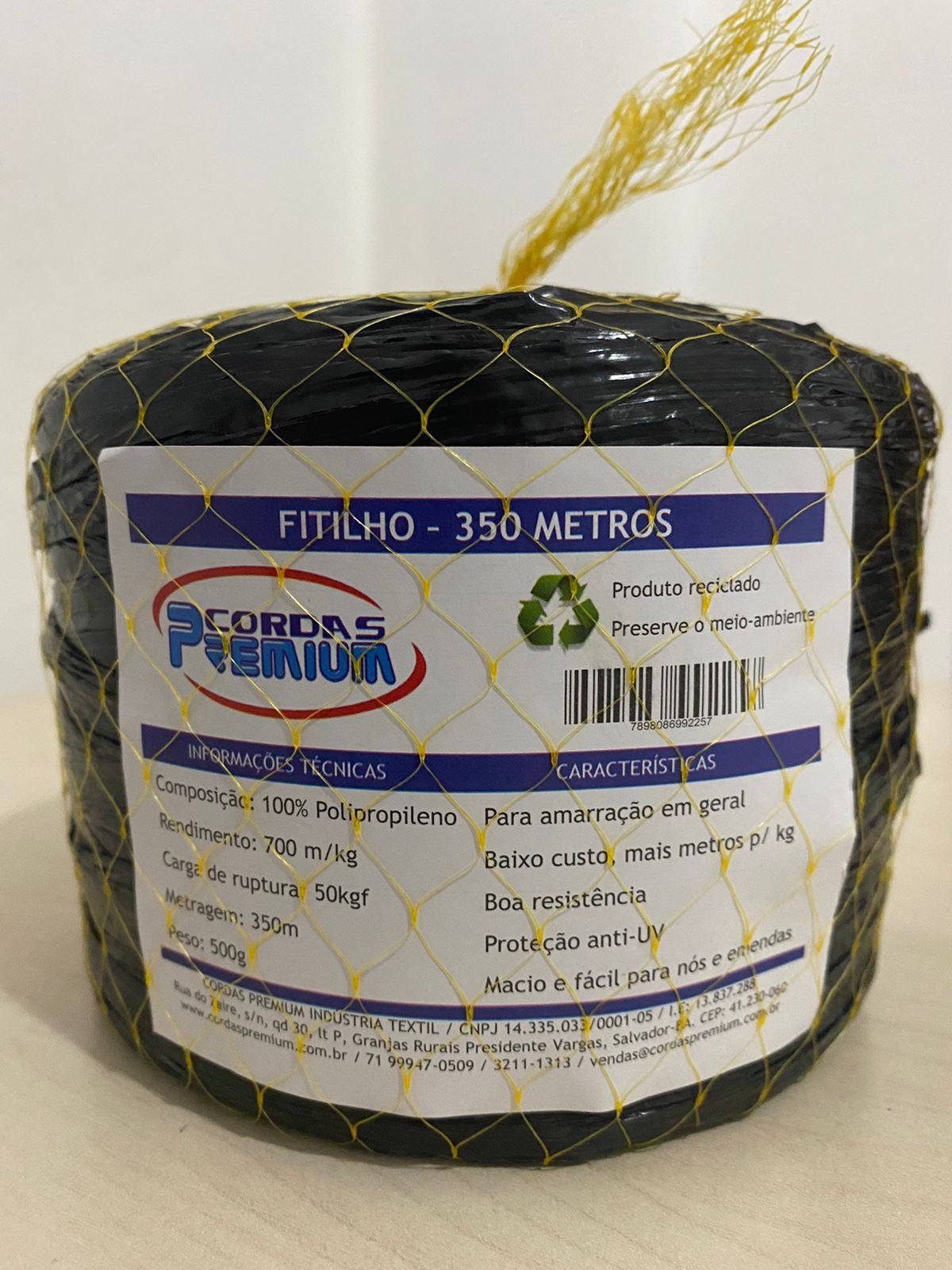Fitilho com etiqueta preto